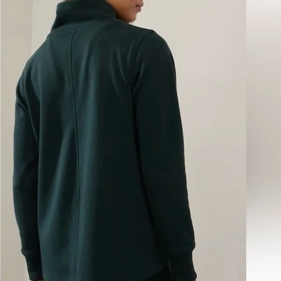 Athleta Cozy Karma Twist Neck Sweatshirt size M cypress color - Picture 3 of 6